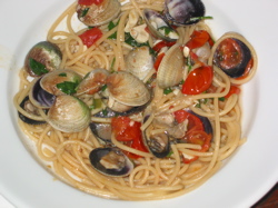 Pasta with clams.