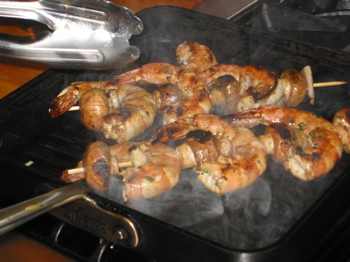 Spiedini on the grill.